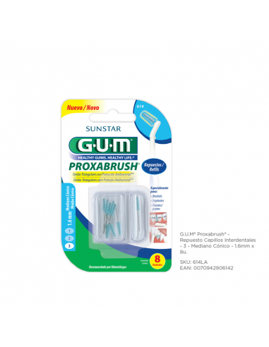 CEPILLOS DE DIENTES GUM INTERDENTAL POXABRUSH CONIC 1.6 4 UN