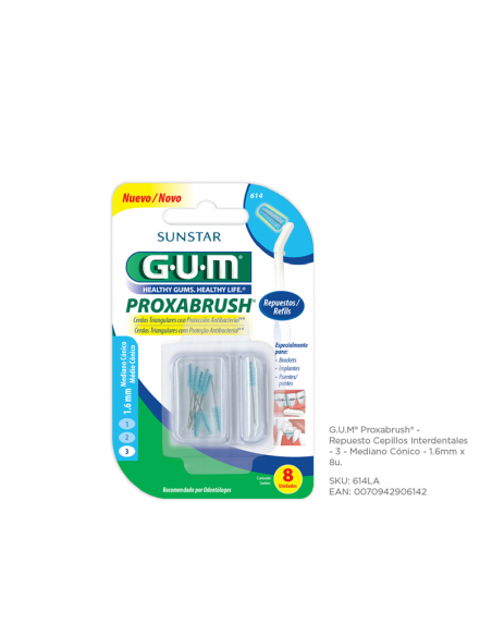 CEPILLOS DE DIENTES GUM INTERDENTAL POXABRUSH CONIC 1.6 4 UN
