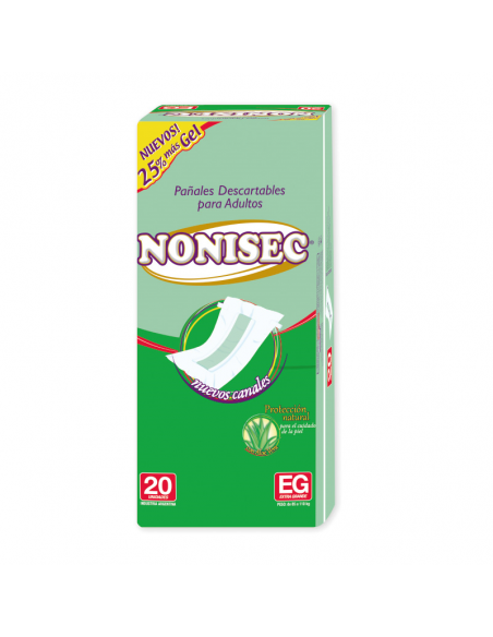 PAÑALES P/ADUL NONISEC C/GEL XGDE 20UN