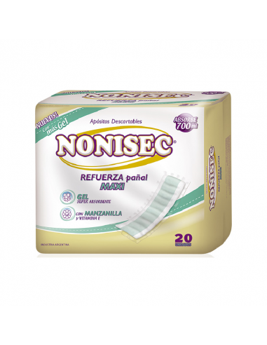 PAÑALES ADULTOS NONISEC APóSITOS REFUERZA PAñAL MAXI 20 UN