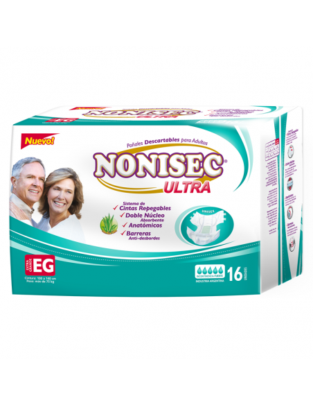 PAÑALES P/ADUL NONISEC ULTRA XGDE 16UN
