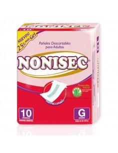 PAÑALES P/ADUL NONISEC C/GEL GDE 10UN
