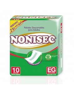 PAÑALES P/ADUL NONISEC C/GEL XGDE 10UN