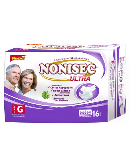 PAÑALES P/ADUL NONISEC ULTRA GDE 16UN