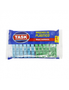 BROCHES PARA ROPA TASK DE PLASTICO 12UN