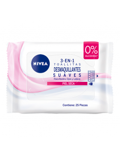 TOALLAS DESMAQ. NIVEA FACE SUAVE 25UN