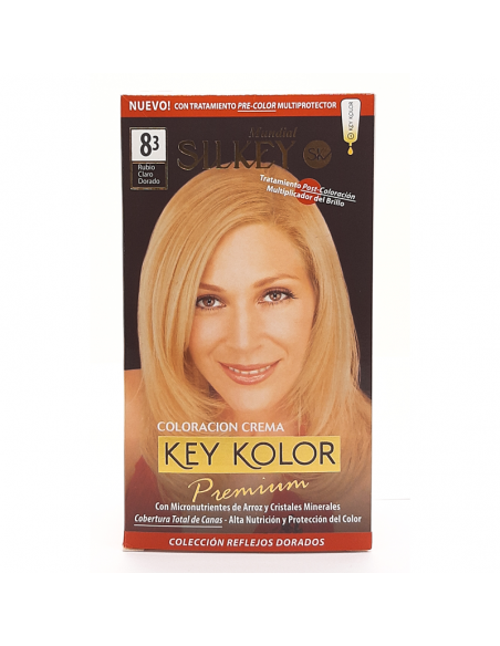 KIT CON AMONIACO SILKEY KEY KOLOR N°8.3 RUB CLA DOR  