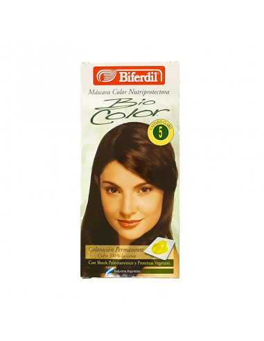 KIT CON AMONIACO BIFERDIL BIOCOLOR KIT 5 CASTAñO CLARO  