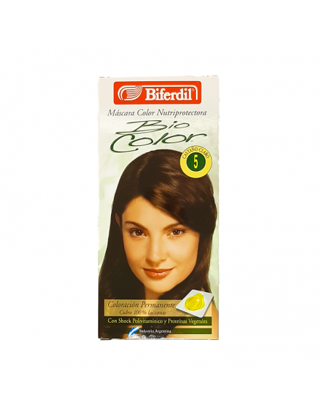 KIT CON AMONIACO BIFERDIL BIOCOLOR KIT 5 CASTAñO CLARO  