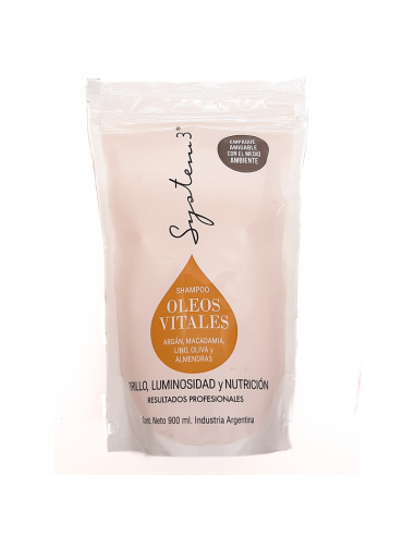 SHAMPOO SYSTEM 3 OLEOS VITALES DOY PACK 900 CC