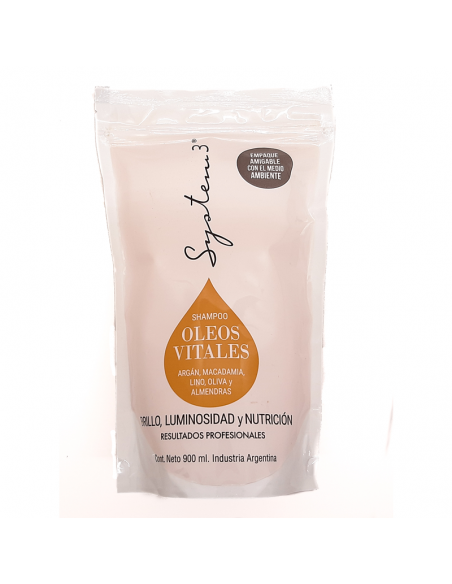 SHAMPOO SYSTEM 3 OLEOS VITALES DOY PACK 900 CC