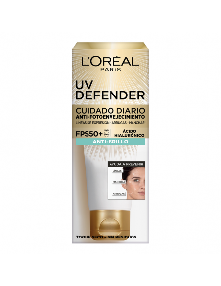 CREMA PARA ROSTRO LOREAL UV DEFENDER TOQUE SECO FPS50 40 GR