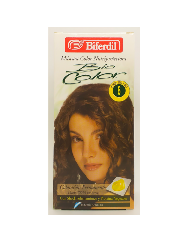 KIT CON AMONIACO BIFERDIL BIOCOLOR KIT 6 RUBIO OSCURO  
