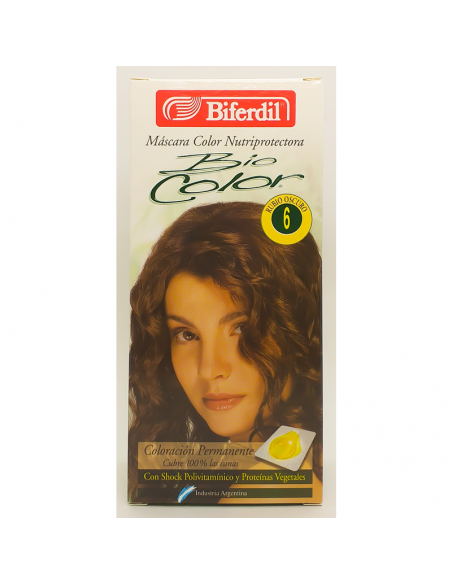 KIT CON AMONIACO BIFERDIL BIOCOLOR KIT 6 RUBIO OSCURO  