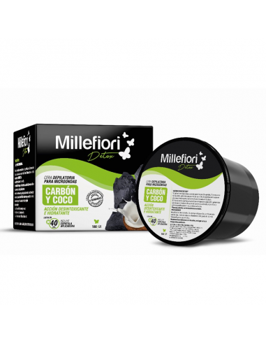 CERA  DEPILATORIA MILLEFIORI MICROONDAS DETOX POTE 180 GR