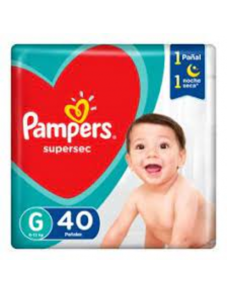PAÑALES NIÑOS PAMPERS SUPERSEC GRANDE 40 UN