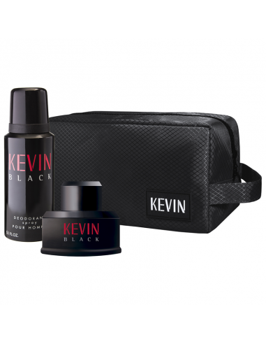 SET DE PERFUME KEVIN BLACK EDT + DEO 150 + NECESER 60 CC