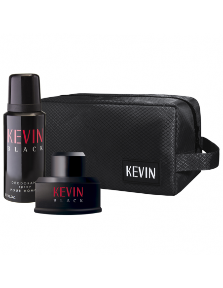 SET DE PERFUME KEVIN BLACK EDT + DEO 150 + NECESER 60 CC