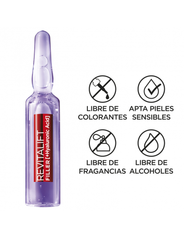 CREMA PARA ROSTRO LOREAL AMPOLLAS AC. HIALURONICO 7 UN  