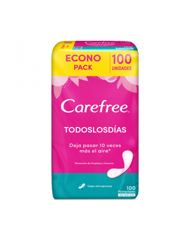 PROTECTORES DIARIOS CAREFREE SIN PERFUME SIN ALAS 100 UN