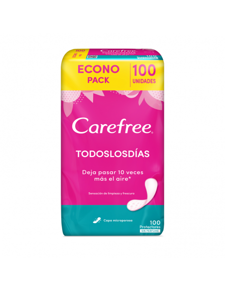 PROTECTORES DIARIOS CAREFREE SIN PERFUME SIN ALAS 100 UN