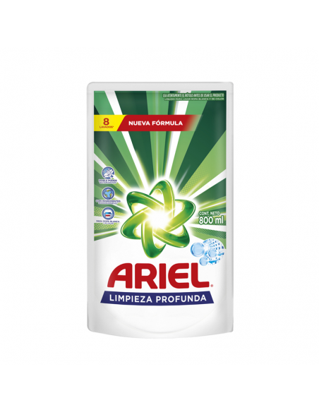 DET.LIQ ARIEL LIMPIEZA PROFUNDA POUCH 800C
