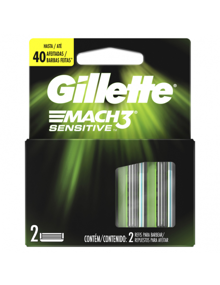 GILLETTE MACH 3 SENSITIVE CRT 2UN