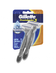 GILLETTE PRESTOBARBA 3 HOMBRE 2UN 