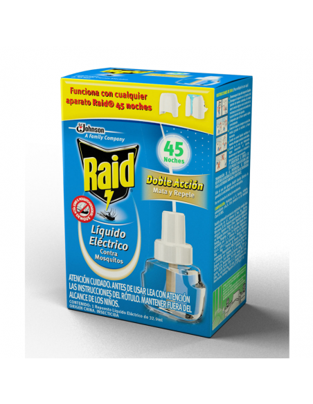 INSECTICIDA RAID 45 NOCHES LIQ REP 32,9CC
