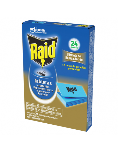 INSECTICIDA RAID TABLETAS 24UN
