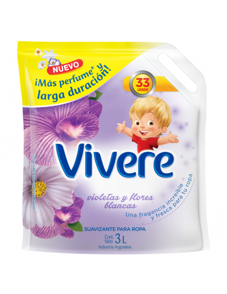 SUAVIZANTE VIVERE VIOL Y FL BLANCAS DP 3LT