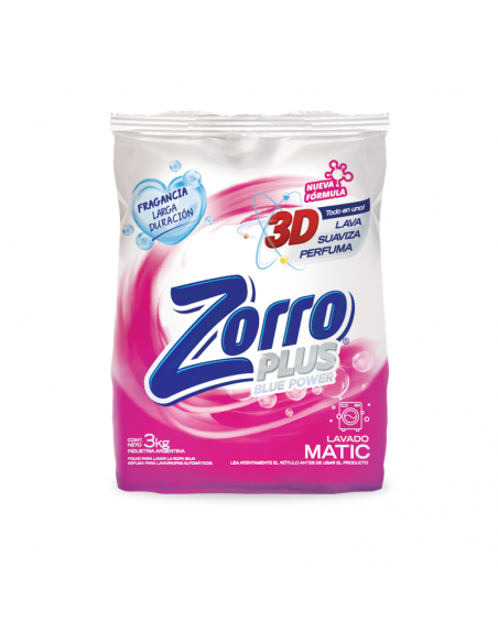DET.POLVO ZORRO BIICARBONATO MATIC 3KG