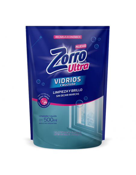 LIMPIADORES ZORRO MULTIUSO VIDRIO DOY PACK 450 CC