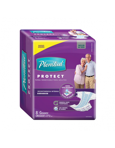 PAÑALES P/ADUL PLENITUD PROTECT GDE 8UN