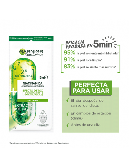 MASCARA FACIAL GARNIER MINI AMP DETOX