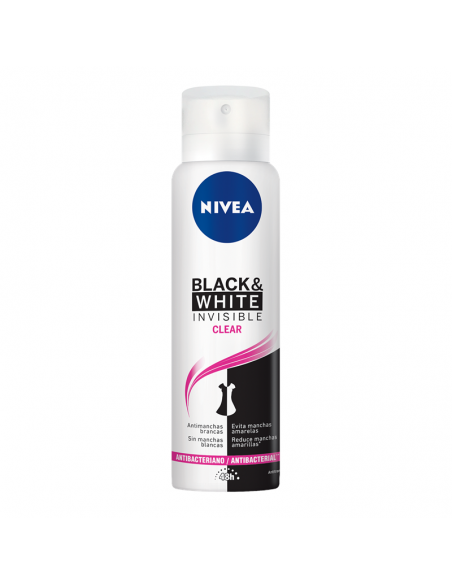 DESODORANTE PERSONAL NIVEA AEROSOL B&W CLEAR INVISIBLE 150 CC