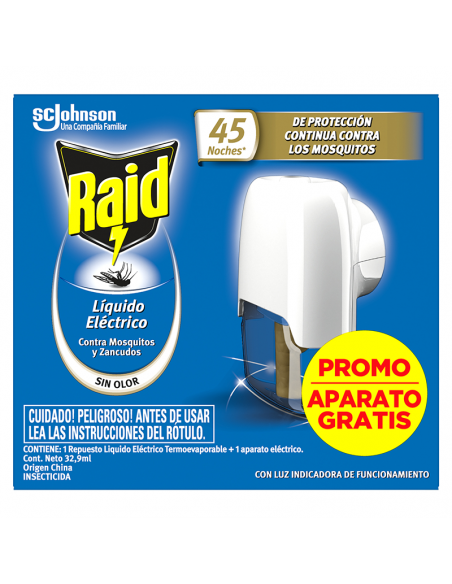 INSECTICIDA RAID LIQ REP 32,9C GRATIS APAR