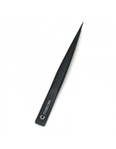 PINZAS DE DEPILAR BASICCARE NEGRO MATE 8.5 CM PUNTA FINA  