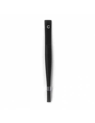 PINZAS DE DEPILAR BASICCARE NEGRO MATE 8.5M- PUNTA CHATA  