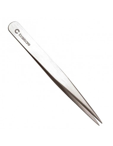 PINZAS DE DEPILAR BASICCARE SATINADA 9CM-PUNTA FINA  