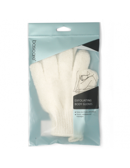 GUANTES EXFOLIANTES BASICCARE PARA CUERPO (MARFIL)  