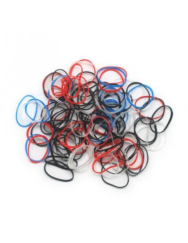 PELO-BROCHES Y COLITAS- BASICCARE ELASTICAS COLORES SURTIDOS X 100  
