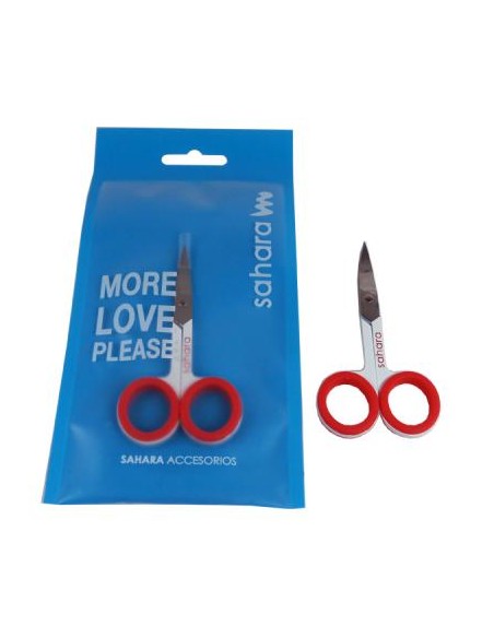 TIJERA SAHARA UÑAS CURVA RUBBER RED