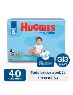 PAÑALES HUGGIES PROTECT PLUS JUMBOGDE 40U