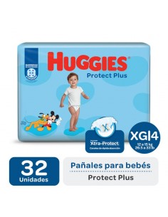 PAÑALES HUGGIES PROTECT PLUS JUMBO XG 32U