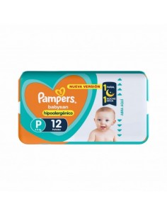 PAÑALES PAMPERS BABYSAN PEQ 12UN