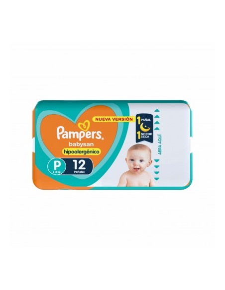 PAÑALES PAMPERS BABYSAN PEQ 12UN