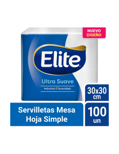 SERVILLETAS ELITE ULT SUAVE 30X30CM 100UN