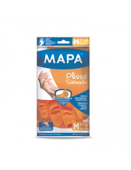GUANTES MAPA PLISSE MEDIANO SATINADO  