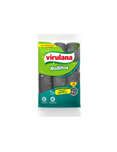 LANA DE ACERO VIRULANA ROLLITOS 6UN